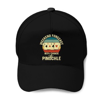 Discover Weekend Forecast Pinochle Baseball Caps