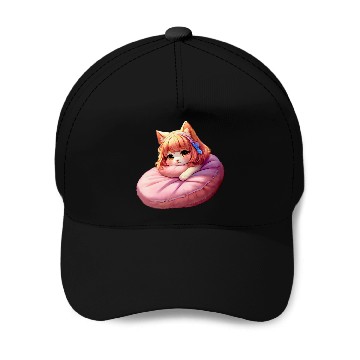 Discover Neko Snoozing Under Sakura Baseball Caps