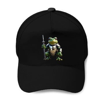 Discover frog in medieval armor Baseball Caps