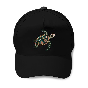 Discover Sea Turtle Geometric Pattern Shell Baseball Caps