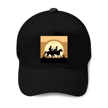 Discover Western Sunset Cowboy Ride Baseball Caps