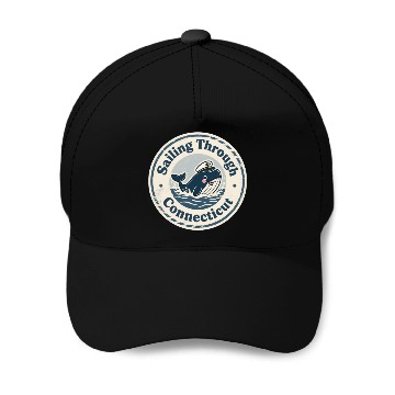 Discover Connecticut Whale Captain Design Baseball Caps