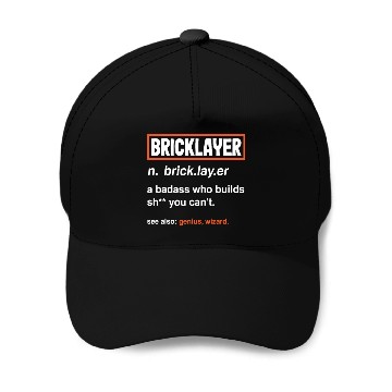 Discover Bricklayer Definition Genius Wizard Humor Baseball Caps