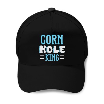 Discover Cornhole King Distressed Badge Baseball Caps