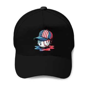 Discover Patriotic Baseball Dripping Flag Hat Baseball Caps