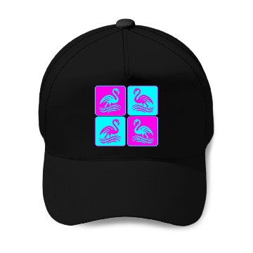 Discover Flamingo Waves Pop Art Baseball Caps