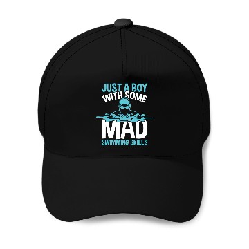 Discover Funny Swim Boy Baseball Caps