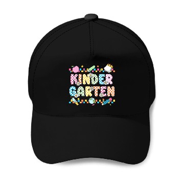 Discover Kindergarten Checkerboard Teacher Baseball Caps