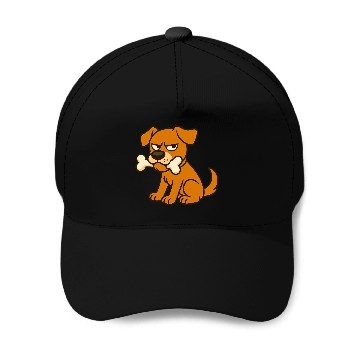 Discover Grumpy Dog with Bone – Cute Cartoon Style Baseball Caps