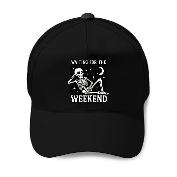 Discover Weekend Skeleton Mood Graphic Baseball Caps