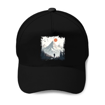 Discover Serene Mountain Wilderness Scene Baseball Caps