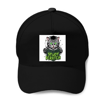 Discover Studious Jungle Leopard Illustration Baseball Caps