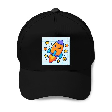Discover Space rocket Baseball Caps