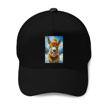 Discover Smiling Donkey in Winter Hat Baseball Caps