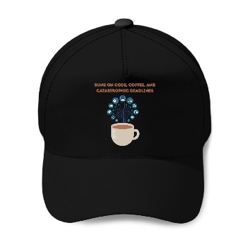 Discover Software date engineer runs on coffee Baseball Caps