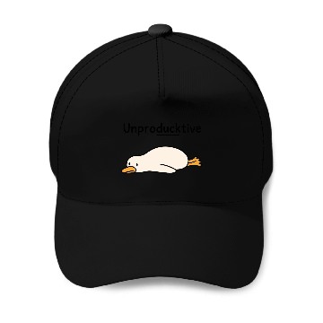 Discover Unproductive Duck Illustration for Humor  Baseball Caps
