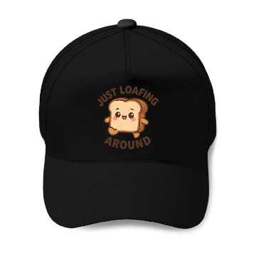 Discover Cute Toast Loafing Meme Design Baseball Caps