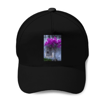 Discover Vibrant Blossom Against Rustic Wall Baseball Caps