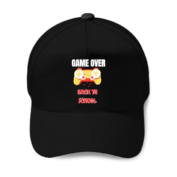 Discover Funny Game Over Back to School Baseball Caps