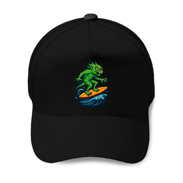 Discover chupacabra surfing Baseball Caps