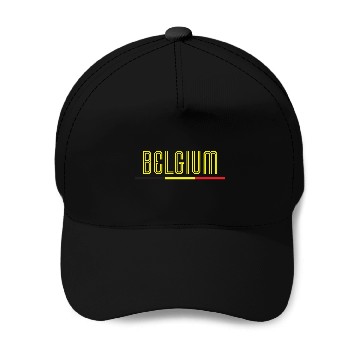 Discover Bright Typography Belgium Flag Design Baseball Caps