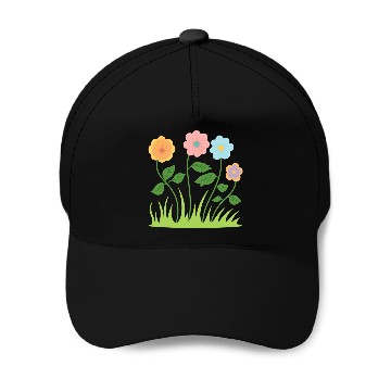 Discover Whimsical Pastel Flower Pattern Baseball Caps