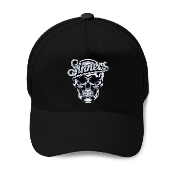 Discover Chrome Skull Sinners Diamond Bling Baseball Caps