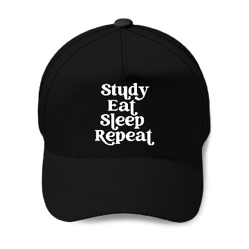 Discover Study Eat Sleep Repeat Routine Lifestyle Baseball Caps