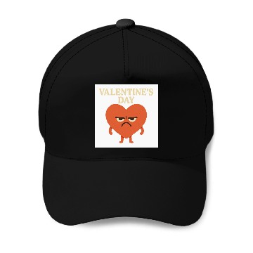Discover Grumpy Heart Valentine’s Day Design Baseball Caps