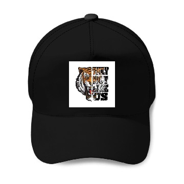 Discover Bold Tiger and Protest Message Design Baseball Caps