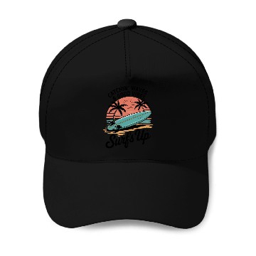 Discover Sunset Surfing Beach Scene Baseball Caps