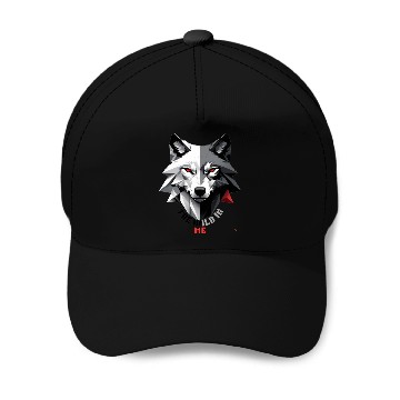 Discover Fierce Wolf Geometric Design Baseball Caps