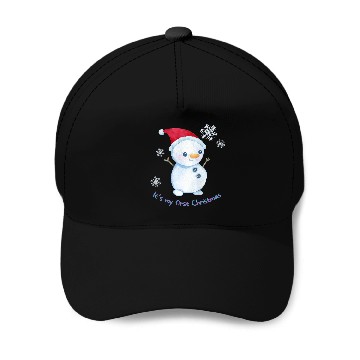 Discover First Christmas Snowman  Baseball Caps