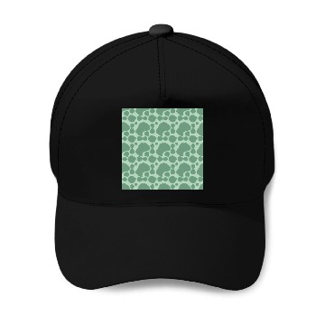 Discover Abstract Leaf Pattern in Mint Green Baseball Caps