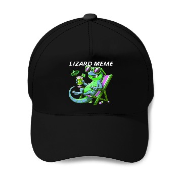 Discover Lizard Meme Lounge Scene Baseball Caps