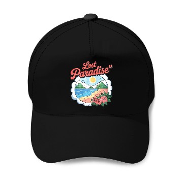 Discover Lost Paradise Tropical Scene Baseball Caps