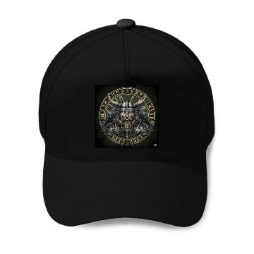 Discover Viking Warrior with Ravens Embossed Helm Baseball Caps