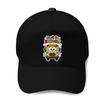 Discover Back to School Happy School Bus Baseball Caps