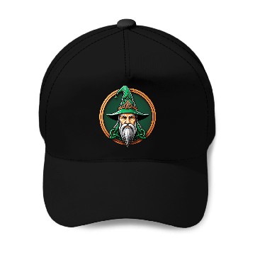Discover Ancient Wizard with Green Hat Baseball Caps