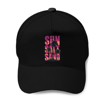 Discover Sunset Palm Tree Silhouette Design Baseball Caps