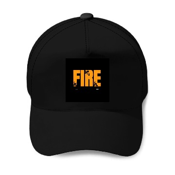 Discover Fiery Abstract Flame Typography Design Baseball Caps