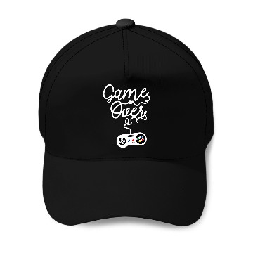 Discover Game Over Gaming Console Illustration Baseball Caps