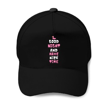 Discover Whimsical Pink Flamingo Night Message Baseball Caps