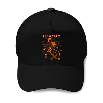 Discover Autumn Tree Falling Leaves Illustration Baseball Caps