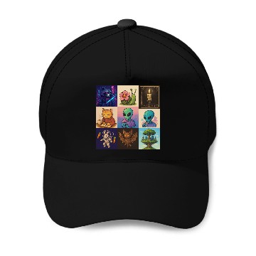 Discover Whimsical Celestial Animal and Alien Designs Baseball Caps