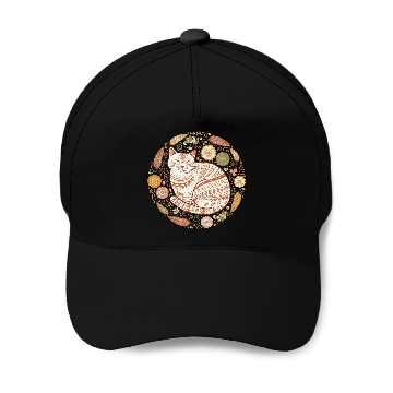 Discover Boho Cat – Cozy Mandala Feather Circle Baseball Caps