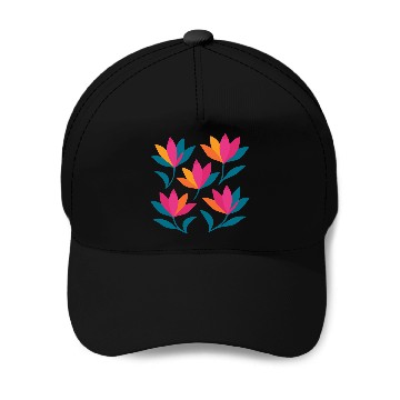 Discover Colorful Abstract Tulips Graphic Baseball Caps