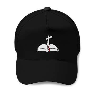 Discover cross open bible 3c Baseball Caps