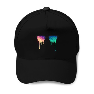 Discover Abstract Psychedelic Nerd Glasses with Color Drops Baseball Caps