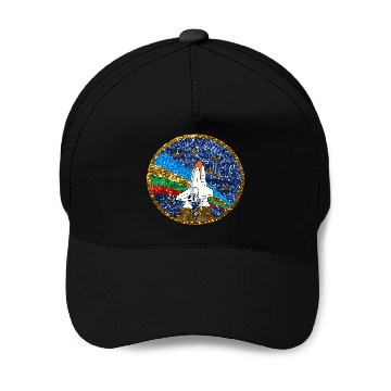 Discover sequin space ship Baseball Caps